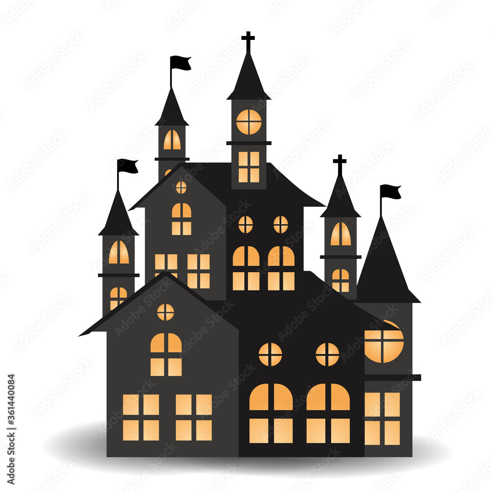 ハロウィン 城 教会 アイコン Stock Vector Adobe Stock