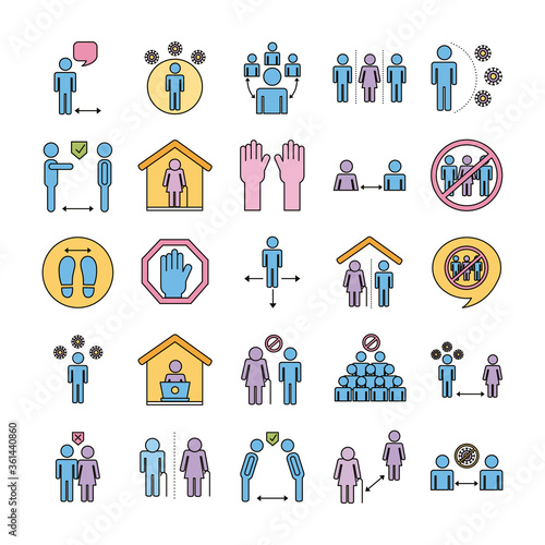 bundle of distance social set icons