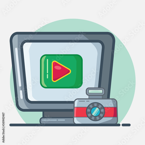 videographer concept symbol vector illustration in flat style