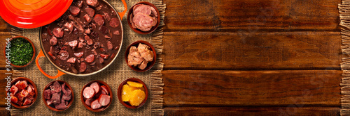 Brazilian Feijoada Food. Top view