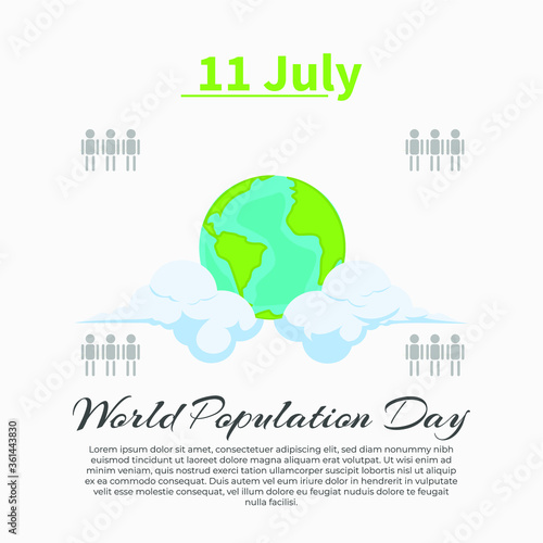 Illustration, Poster Or banner Of World Population day. July 11 - world population day. Vector illustration of a Text Space Background for World Population Day.