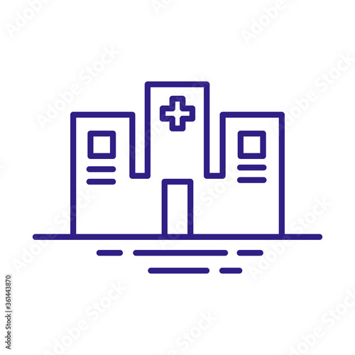 hospital building line style icon