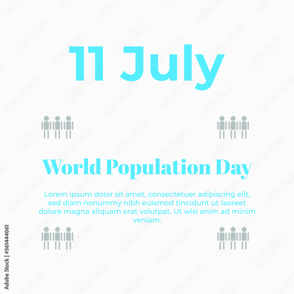 Illustration, Poster Or banner Of World Population day. July 11 - world population day. Vector illustration of a Text Space Background for World Population Day. Illustration, Poster Or banner Of World Population day. July 11 - world population day. Vector illustration of a Text Space Background for World Population Day.