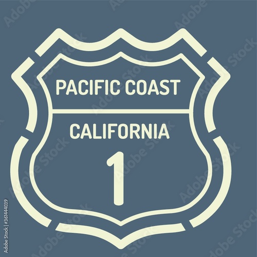 California pacific coast route sign