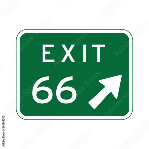 Exit 66 route sign