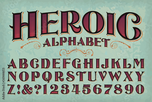 A Classic Vintage Styled Alphabet; This Font has a Victorian, Antiquarian Book Titling Quality, or Perhaps an Old West or Circus Sign Vibe