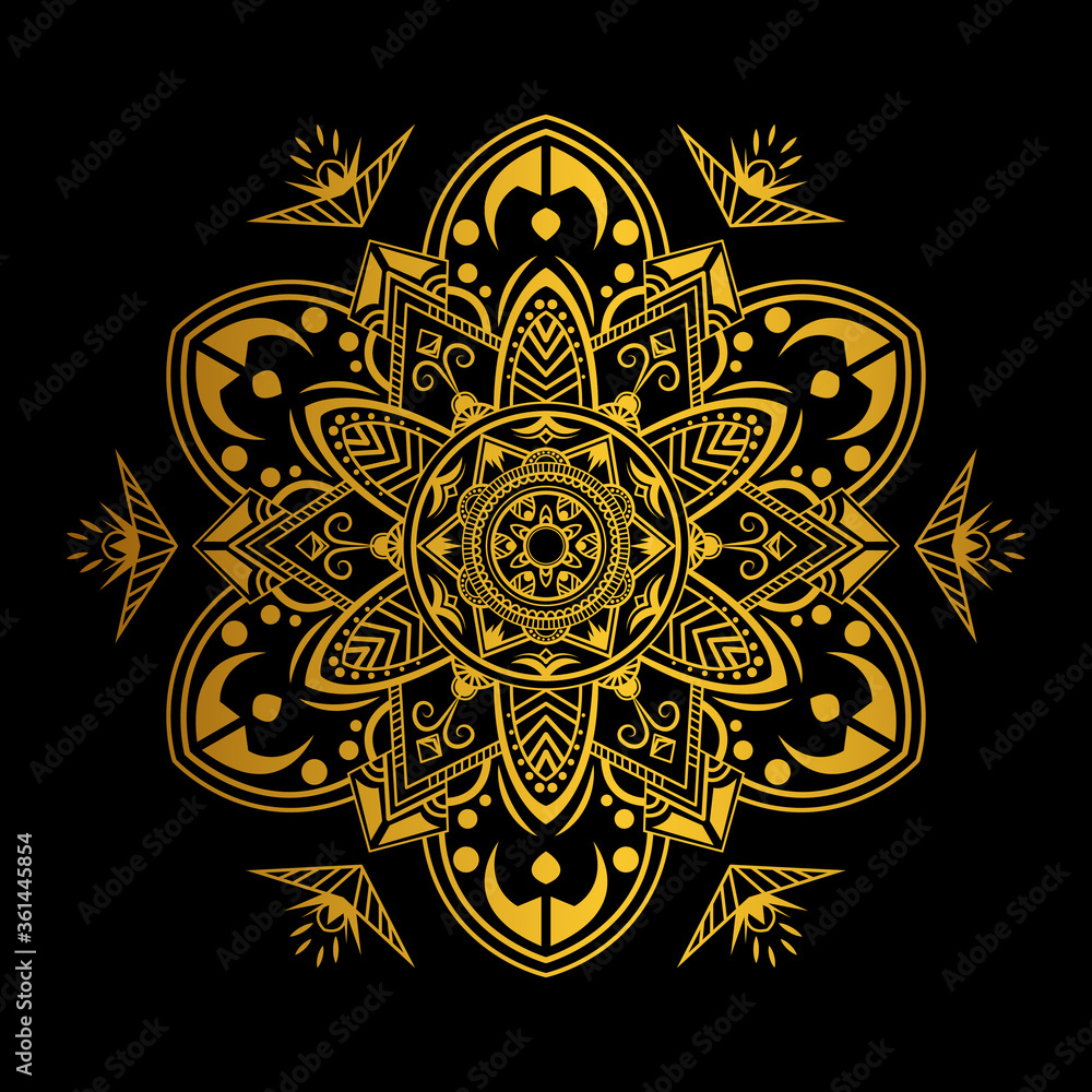 Luxury mandala gold collor background, decorative background with an elegant mandala design, Luxury Mandala Islamic Background with Arabesque Pattern, Ornamental Background