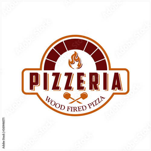 retro vintage pizza logo photo