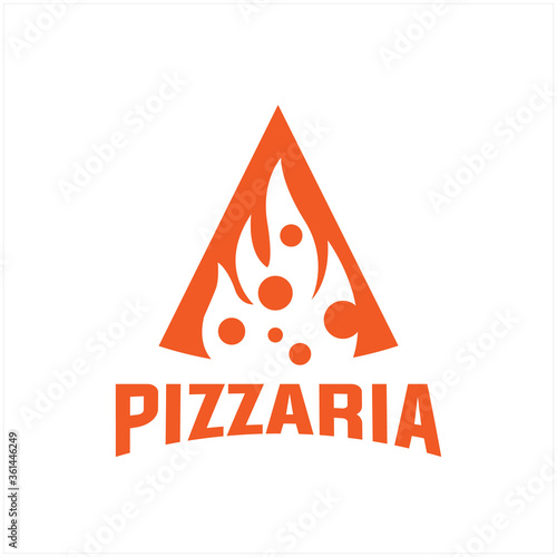 retro vintage pizza logo and typography template simple photo