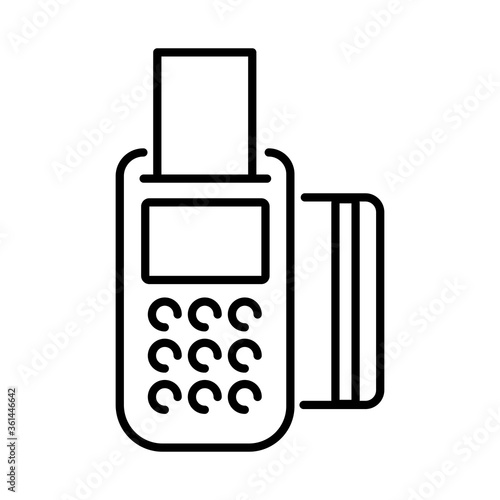 credit card with voucher payment online line style icon
