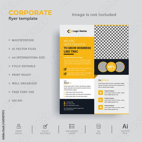 Modern Business Flyer Template | Creative Poster, Brochure Design Use for corporate, company, marketing, print, annual report and business presentations and Multi Purpose. - Vector illustration