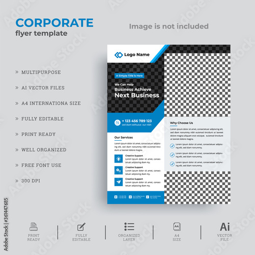 Modern Business Flyer Template | Creative Poster, Brochure Design Use for corporate, company, marketing, print, annual report and business presentations and Multi Purpose. - Vector illustration