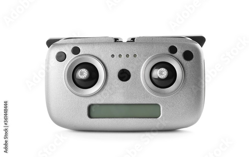 New modern drone controller isolated on white