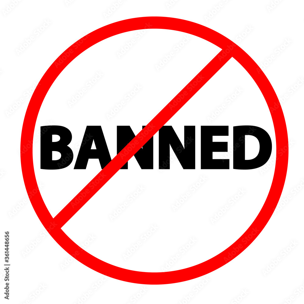 banned icon on white background. banned sign. flat style. banned icon on white background. banned sign. flat style.