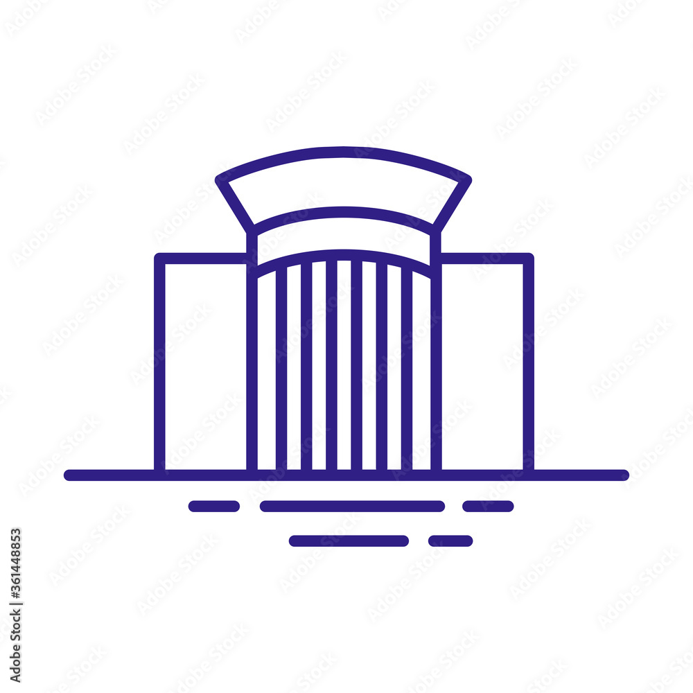 elegant building front facade line style elegant building front facade line style
