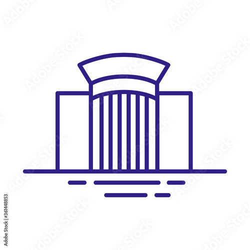 elegant building front facade line style