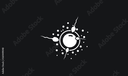 Sperm fertilizing egg cell icon. Simple element illustration.