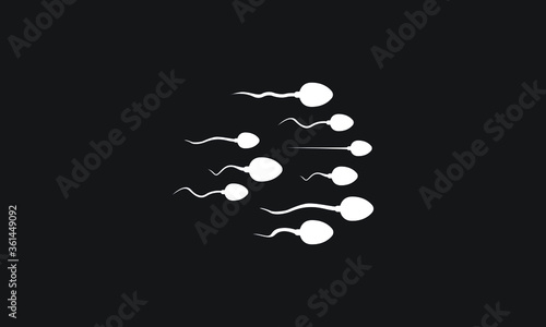 Sperm fertilizing egg cell icon. Simple element illustration.