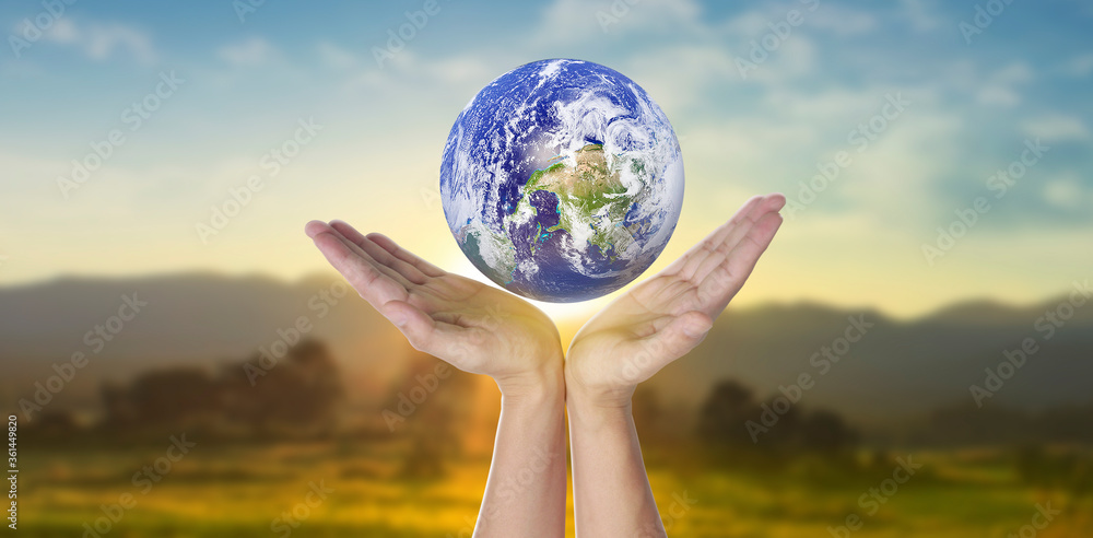 Globe, earth in human hand. Earth image provided by Nasa Globe, earth in human hand. Earth image provided by Nasa