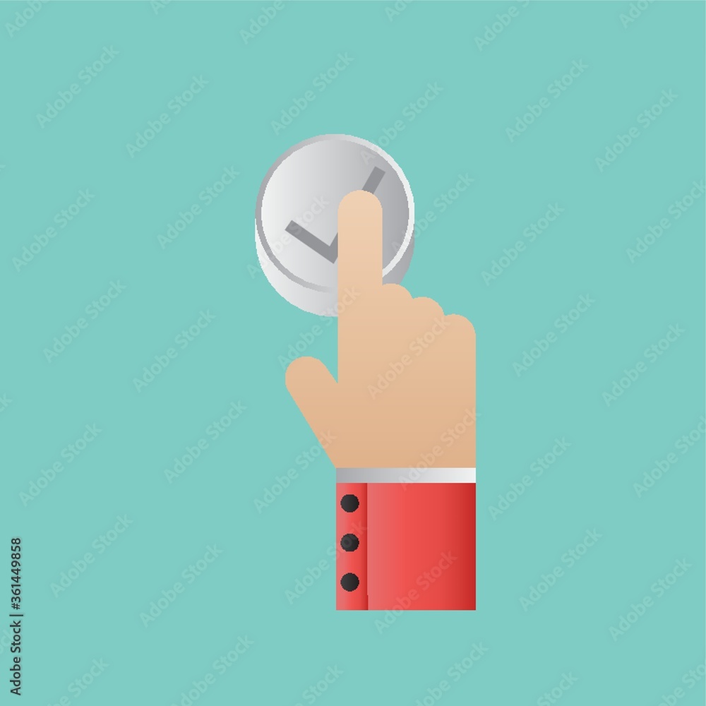 Handpressingtickbutton