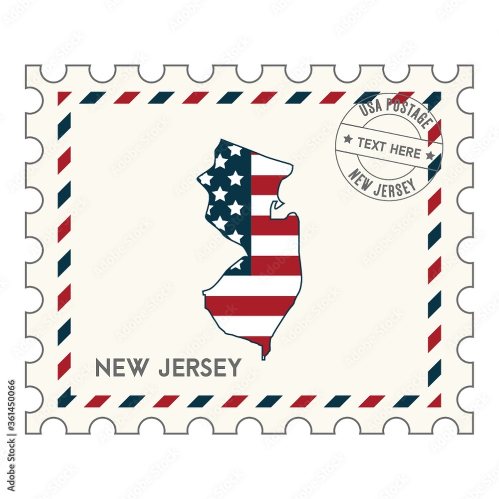 Fototapeta premium Newjerseypostagestamp