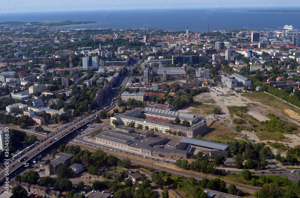 Obraz premium Tallinn. View from the airliner 