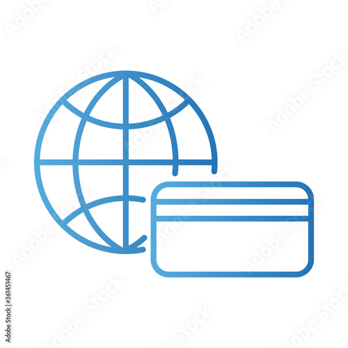 credit card with sphere browser payment online gradient style icon