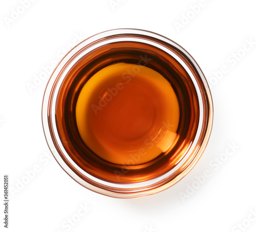 Sesame oil on a white background