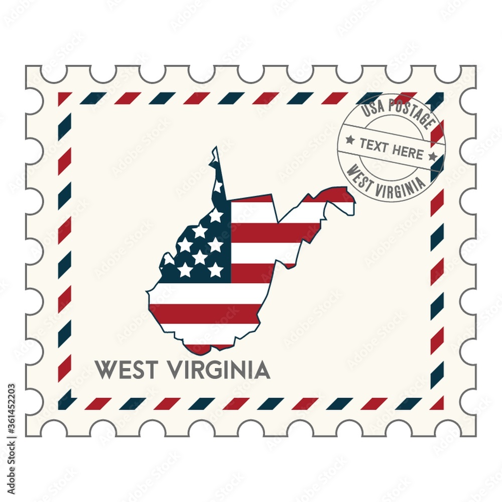 Fototapeta premium Westvirginiapostagestamp