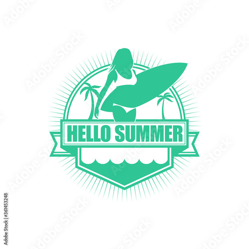 Logo Template Design with Summer Theme