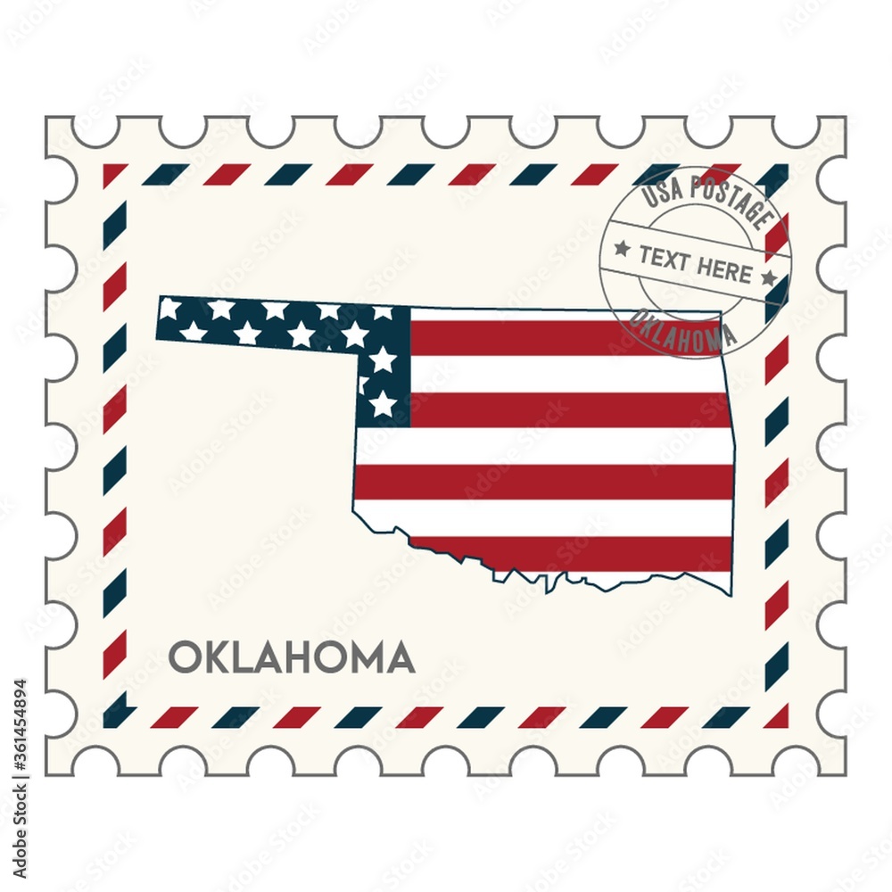 Fototapeta premium Oklahomapostagestamp