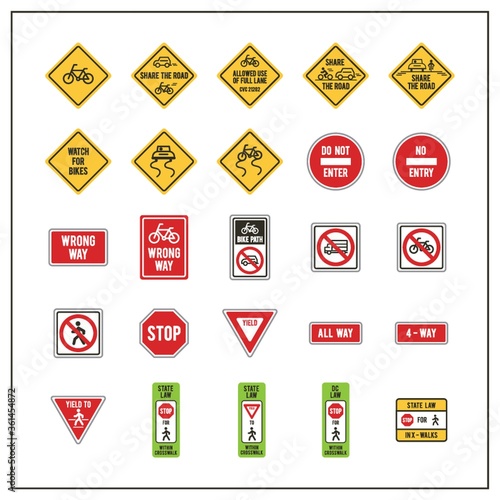 Collection of road signs