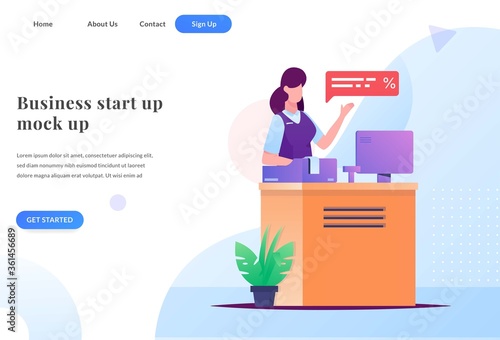 business cashier web landing page 