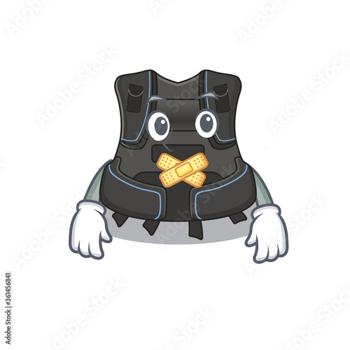Scuba buoyancy compensator cartoon character style having strange silent face