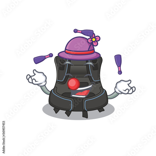 A scuba buoyancy compensator cartoon design style love playing juggling