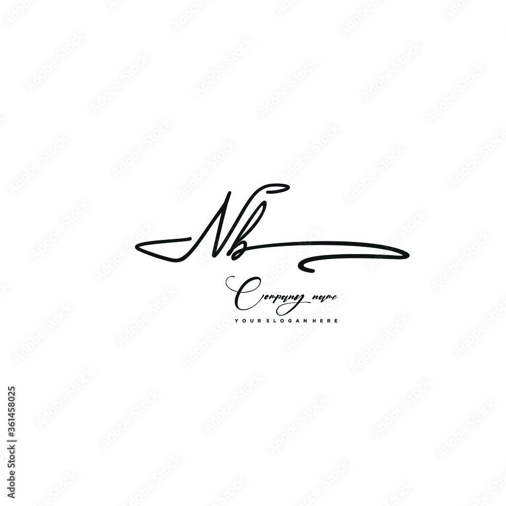 NB initials signature logo. Handwriting logo vector templates. Hand drawn Calligraphy lettering Vector illustration. NB initials signature logo. Handwriting logo vector templates. Hand drawn Calligraphy lettering Vector illustration.
