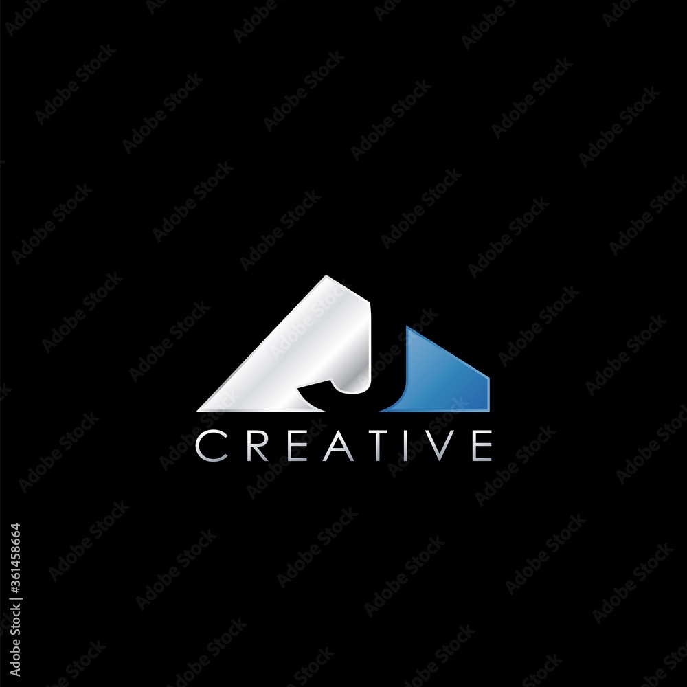 J Letter Negative Space Logo, Creative Geometrical Logo Design Template J Letter Negative Space Logo, Creative Geometrical Logo Design Template