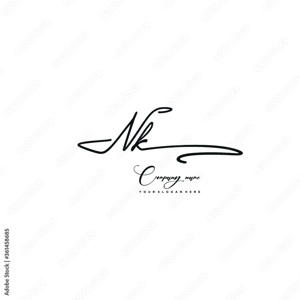 NK initials signature logo. Handwriting logo vector templates. Hand ...