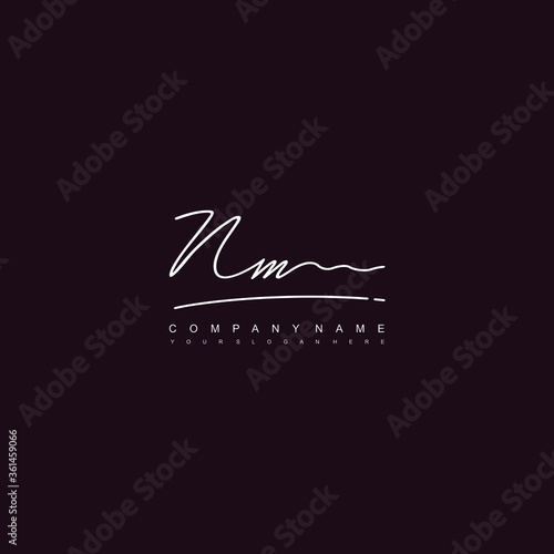 NM initials signature logo. Handwriting logo vector templates. Hand drawn Calligraphy lettering Vector illustration.