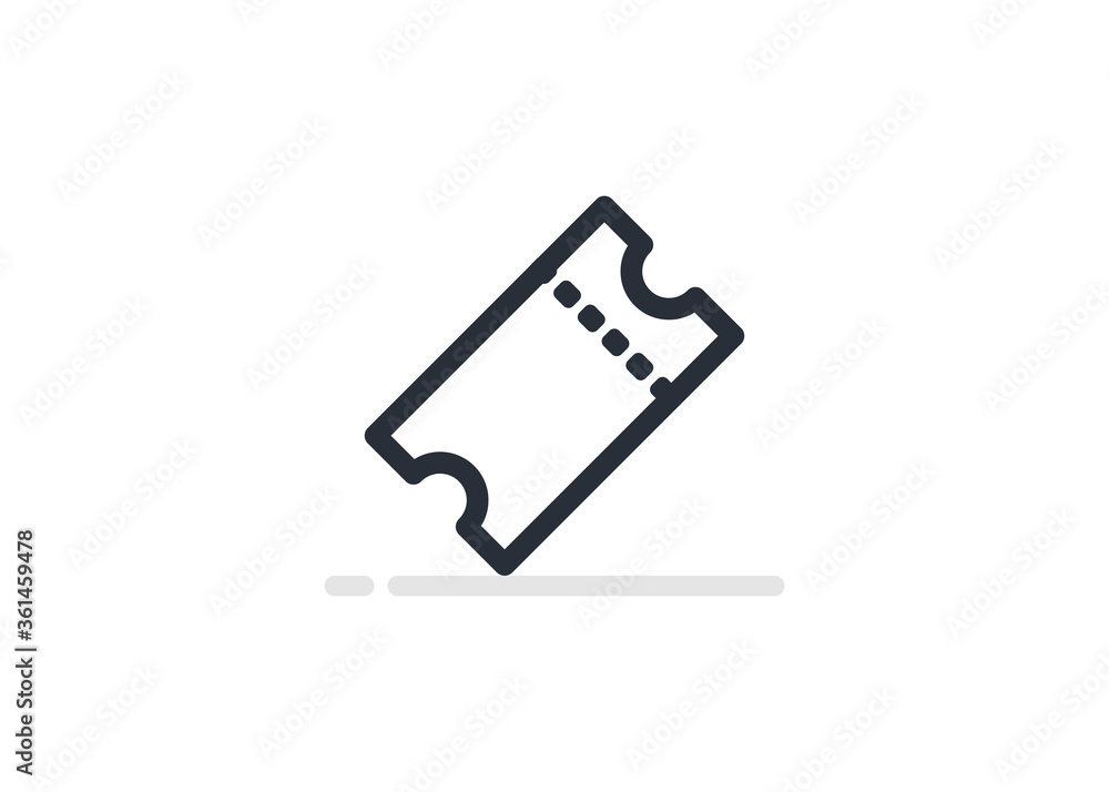 Ticket icon vector. Line raffle ticket symbol. Trendy flat outline ui ...