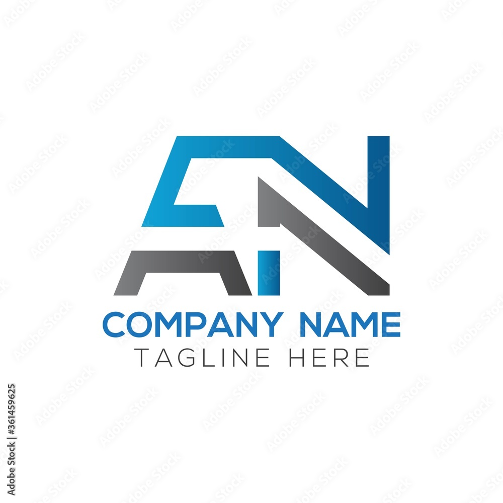 Initial AN Letter Logo Design Modern Business Typography Vector Template. Creative Linked Letter AN Logo Design Initial AN Letter Logo Design Modern Business Typography Vector Template. Creative Linked Letter AN Logo Design