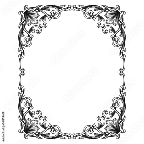 Classical baroque vector of vintage element for design. Decorative design element filigree calligraphy vector. You can use for wedding decoration of greeting card and laser cutting.