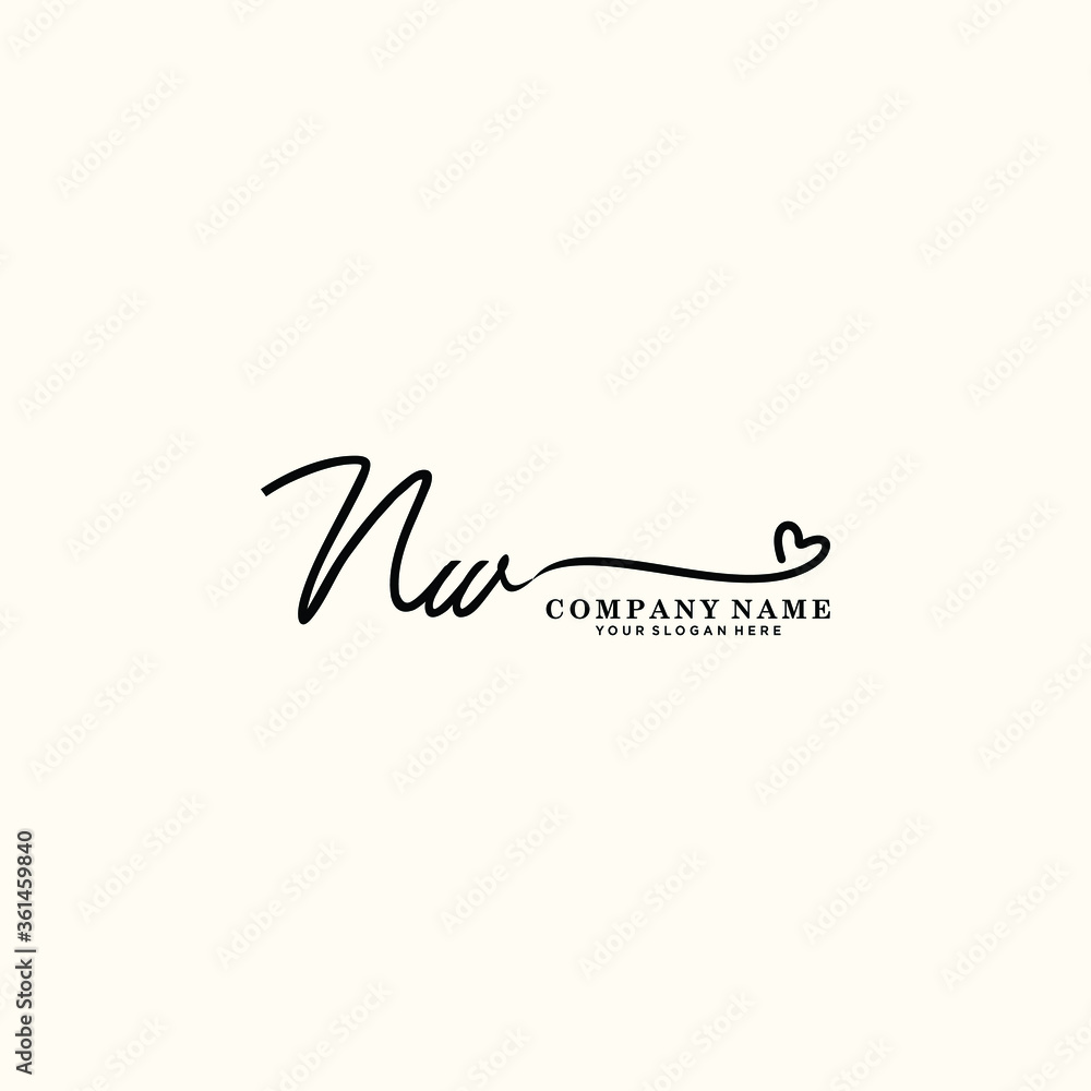 NW initials signature logo. Handwriting logo vector templates. Hand drawn Calligraphy lettering Vector illustration. NW initials signature logo. Handwriting logo vector templates. Hand drawn Calligraphy lettering Vector illustration.