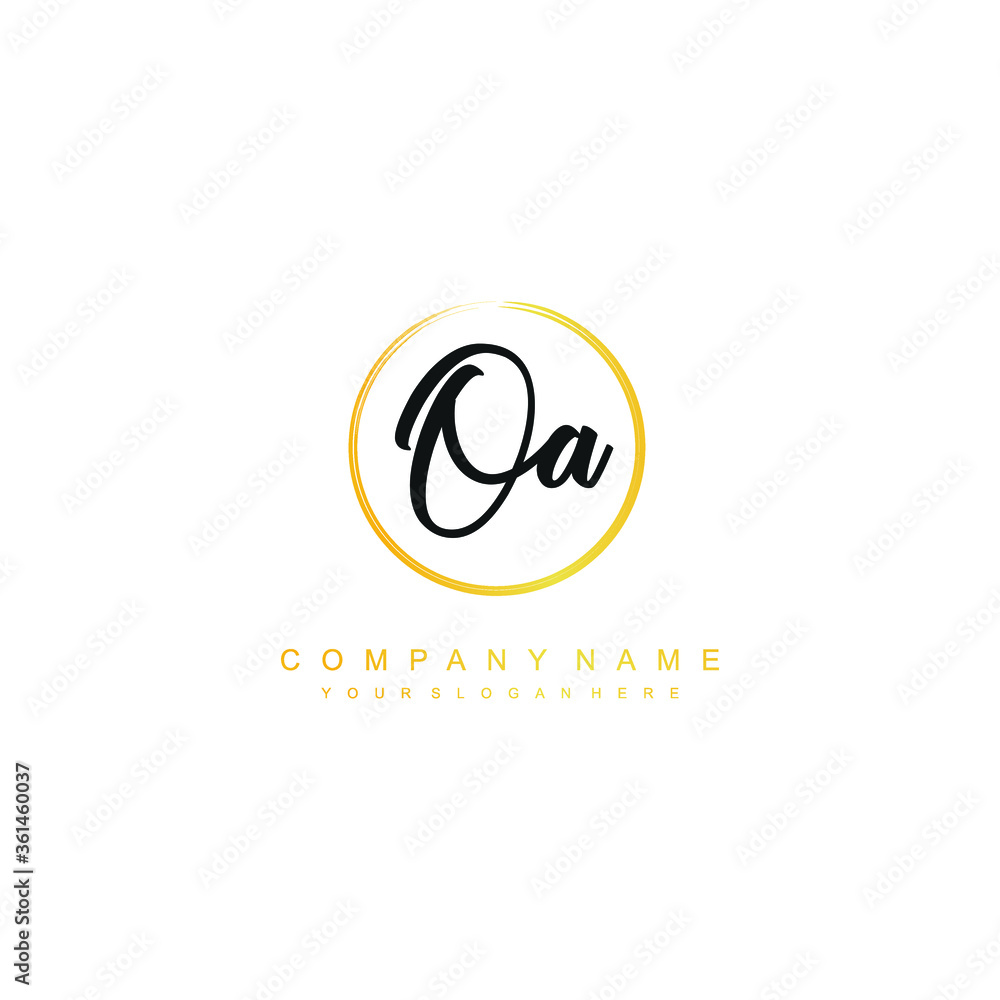 OA initials signature logo. Handwriting logo vector templates. Hand drawn Calligraphy lettering Vector illustration.