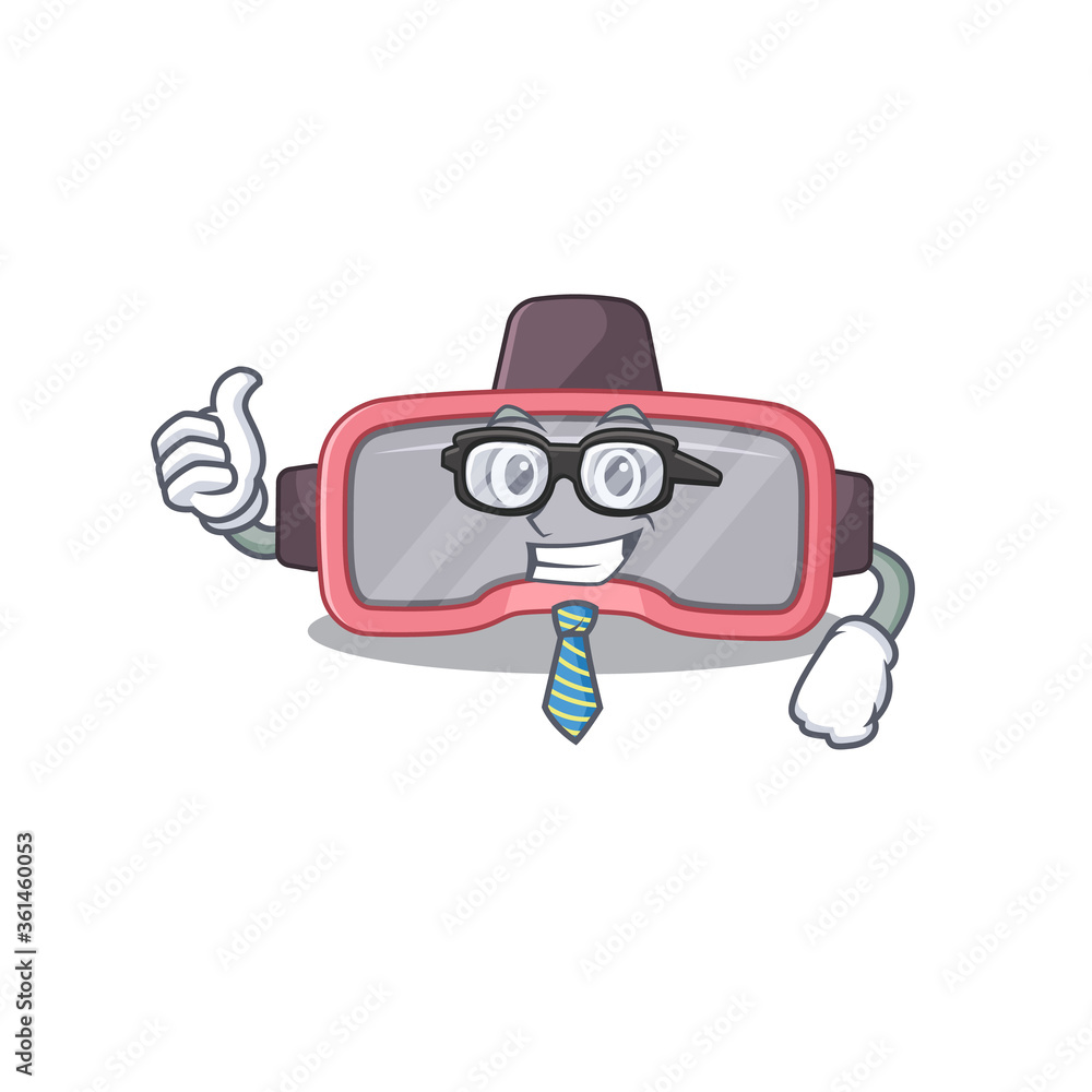cartoon mascot style of vr glasses Businessman with glasses and tie cartoon mascot style of vr glasses Businessman with glasses and tie