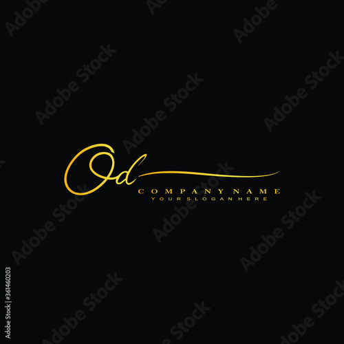 OD initials signature logo. Handwriting logo vector templates. Hand drawn Calligraphy lettering Vector illustration.