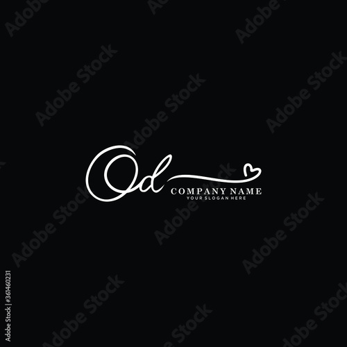 OD initials signature logo. Handwriting logo vector templates. Hand drawn Calligraphy lettering Vector illustration.