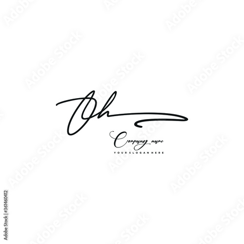 OH initials signature logo. Handwriting logo vector templates. Hand drawn Calligraphy lettering Vector illustration.