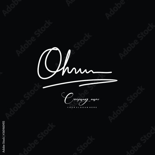 OH initials signature logo. Handwriting logo vector templates. Hand drawn Calligraphy lettering Vector illustration.