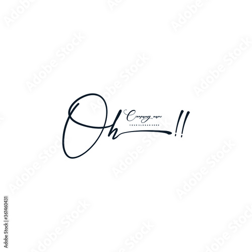 OH initials signature logo. Handwriting logo vector templates. Hand drawn Calligraphy lettering Vector illustration.